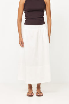 Yara Poplin Skirt - White