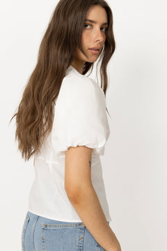Irina Poplin Blouse - White