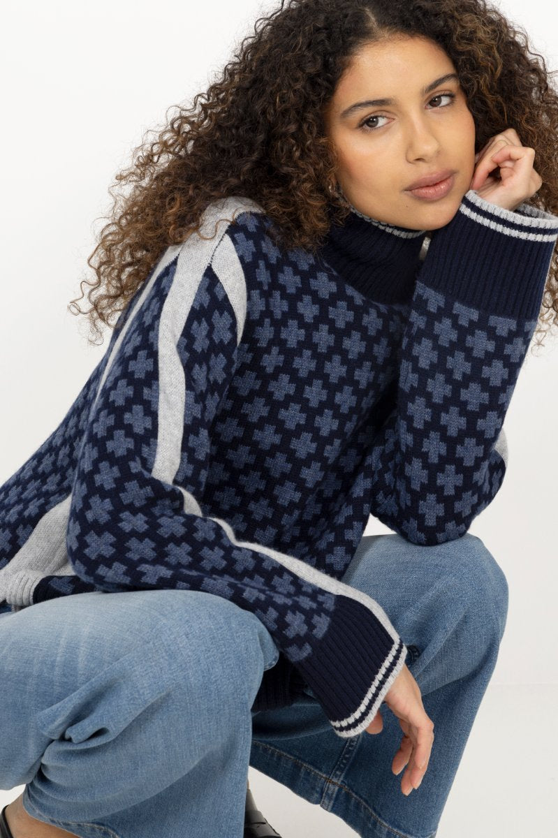 Boat Sweater Dam - Marinblå