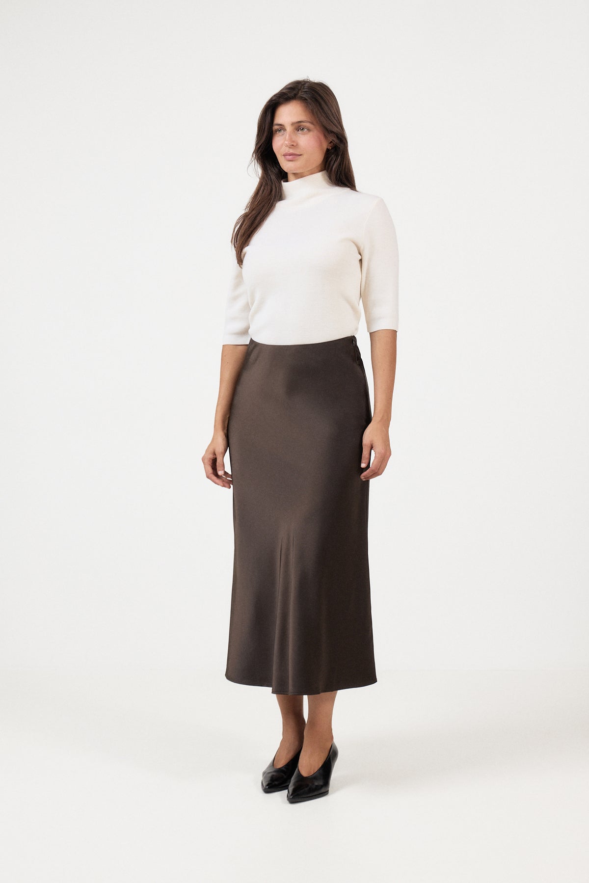 Lena Hw Midi Skirt - Delicioso