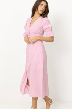Andrea Dress - Pink Seersucker
