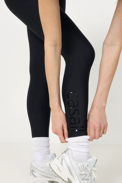 Graphic High Waist Tights - Black