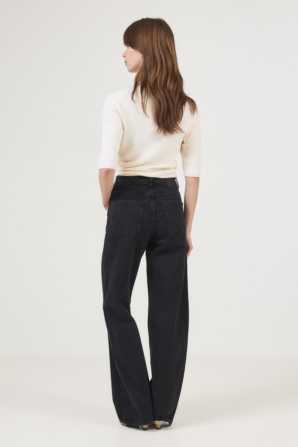 Wide Bea-Kori HW Jeans - Black Denim