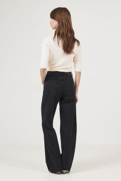 Wide Bea-Kori Hw Jeans - Black Denim