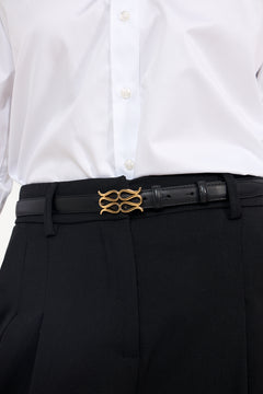 Monogram Leather Belt - Black