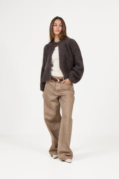 Amelia Chunky Cardigan - Dark Brown