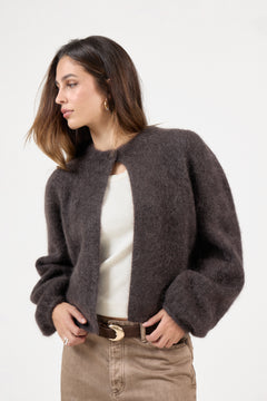 Amelia Chunky Cardigan - Dark Brown
