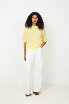 Kae Ss Knit Cardigan - Light Yellow