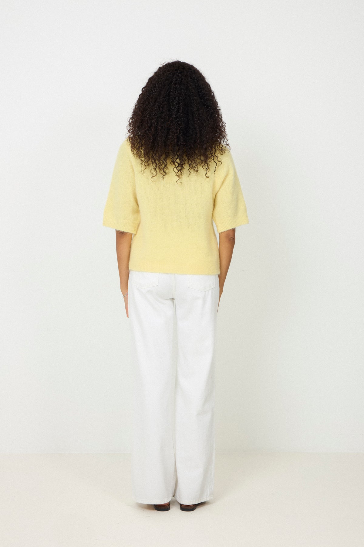 Kae SS Knit Kofta - Ljusgul
