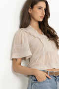 Evienne S Voile Top - Ivory