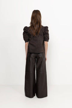 Roella Poplin Blouse - Chocolate Brown