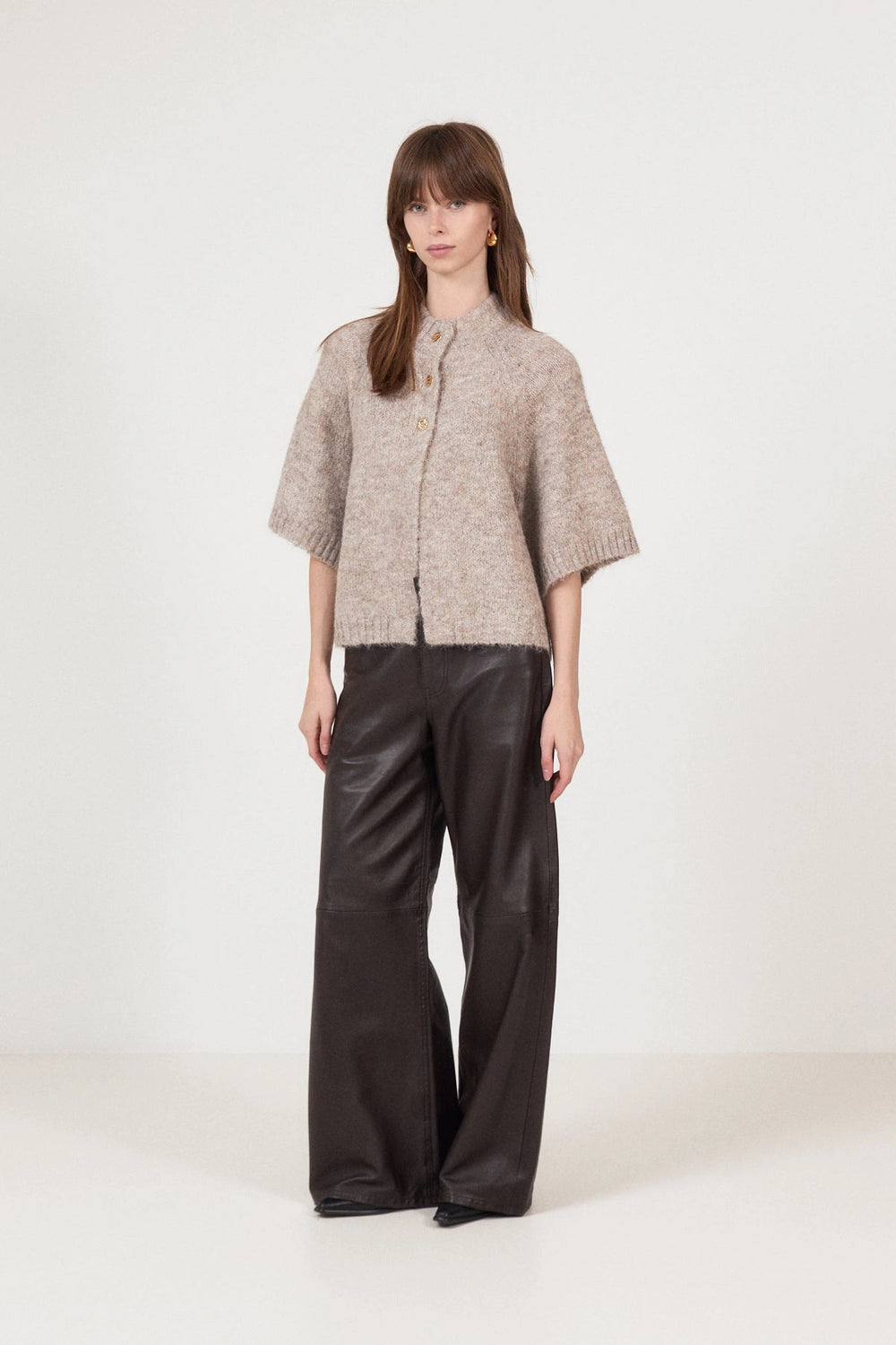 Benuta Fluffy Knit Cardigan - Beige Melange