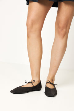 Sway Suede Leather Ballet Flats - Coffee Brown