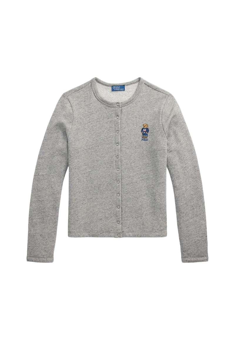 Polo Bear French Terry Cardigan - Dark Vintage Heather