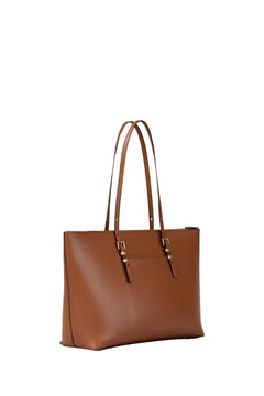 Quinn Large Pebbled Leather Tote Bag - Luggage