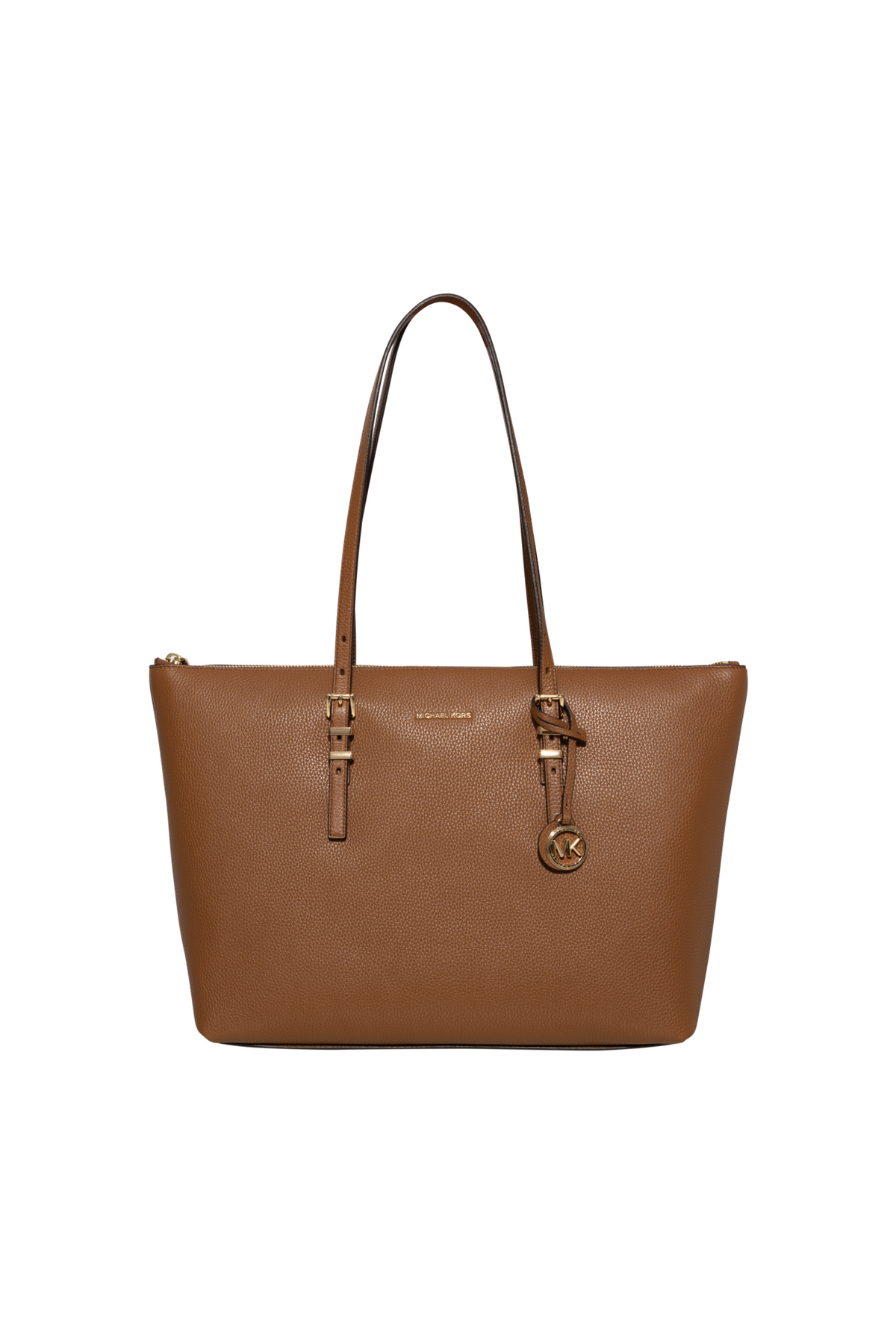 Quinn Large Pebbled Leather Tote Bag - Luggage