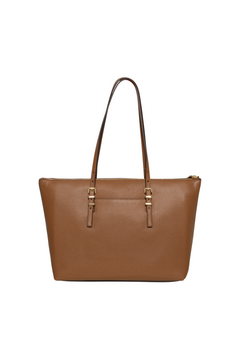 Quinn Large Pebbled Leather Tote Bag - Luggage