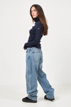 Mira Long Sleeve Knit Sweater - French Blue