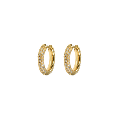 Small Stone Covered Hoops - White