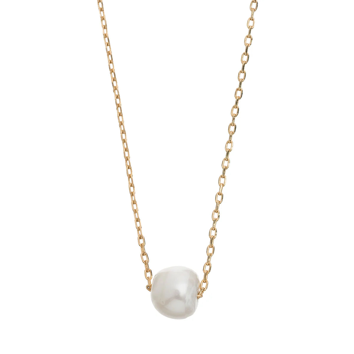 Pearl Necklace And Earrings Gift Set - Guld
