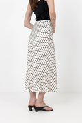 Yaspella Hw Midi Skirt - Birch Small Black Dots