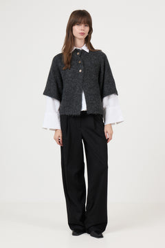 Benuta Fluffy Knit Cardigan - Antracit Melange