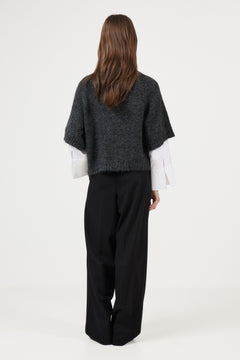 Benuta Fluffy Knit Cardigan - Antracit Melange