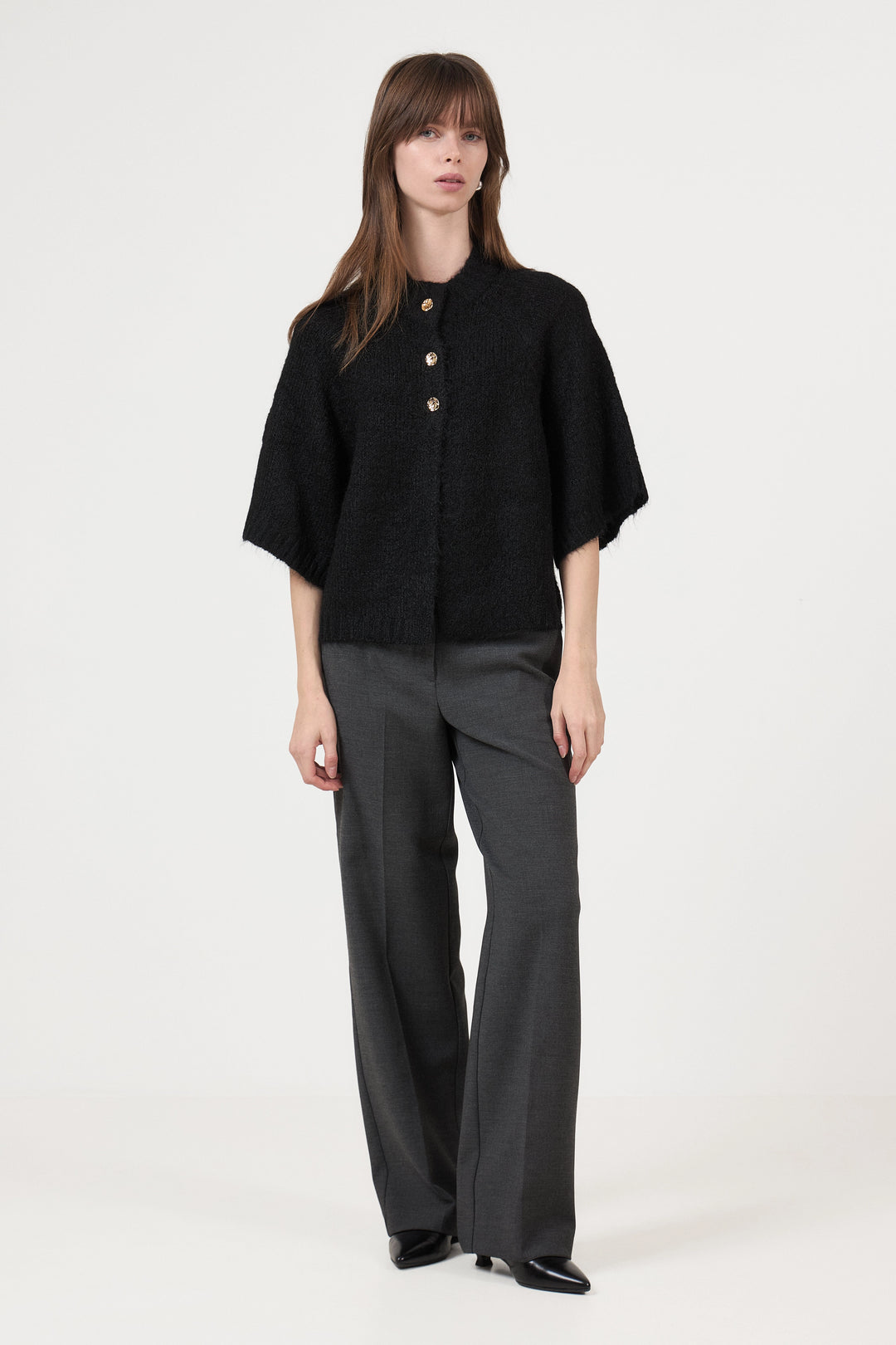 Benuta Fluffy Knit Cardigan - Black
