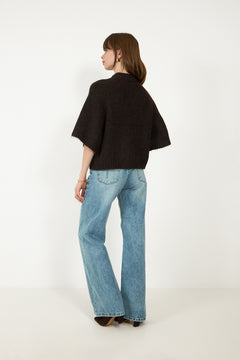 Benuta Fluffy Knit Cardigan - Dark Brown