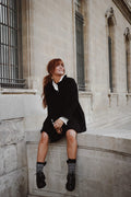 Cord Coat Dress - Svart