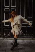 Knit Frill Skirt - Beige Melange