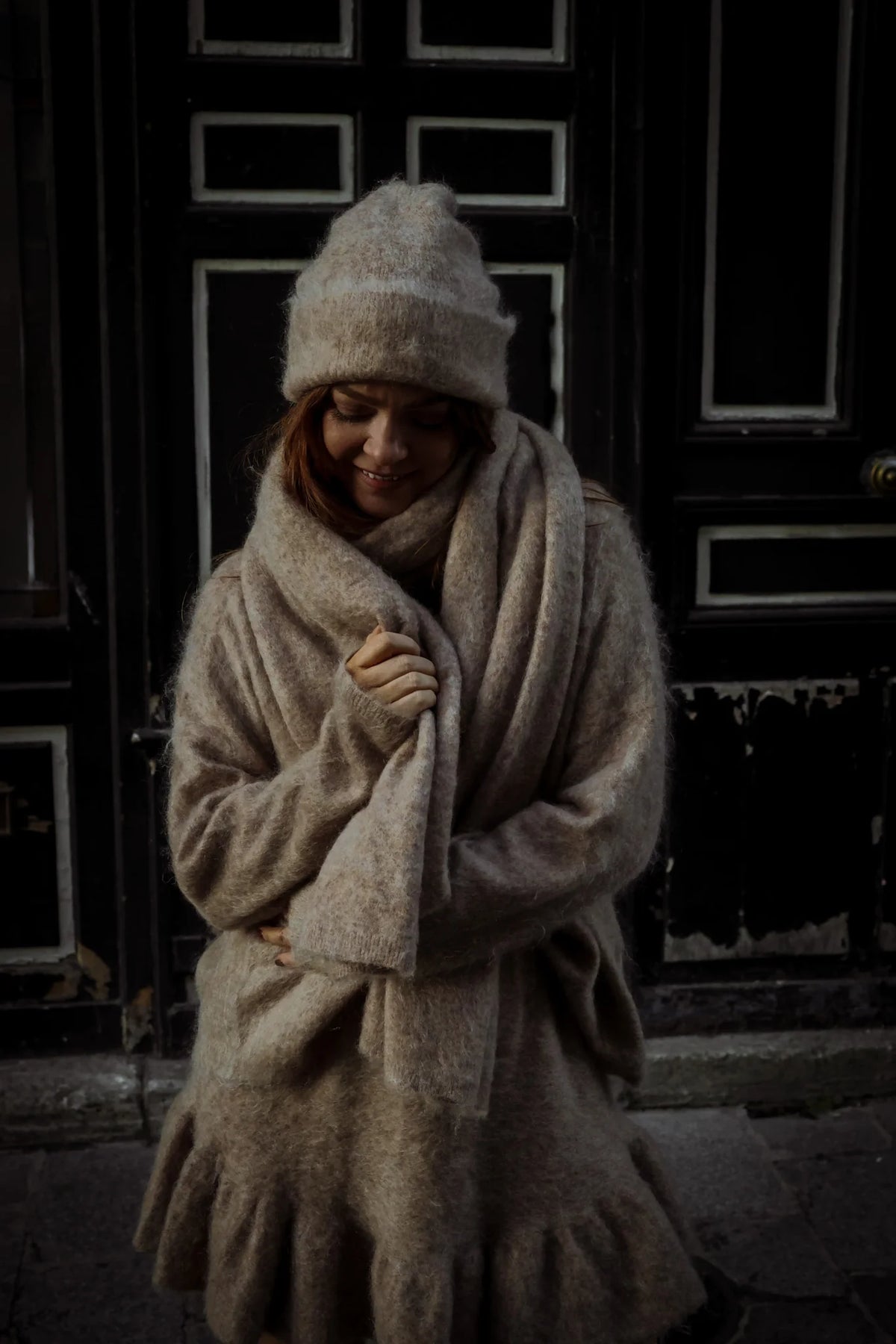 Boxy Beanie - Beige Melange