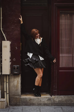 Stardust Skirt Shorts - Black & Silver