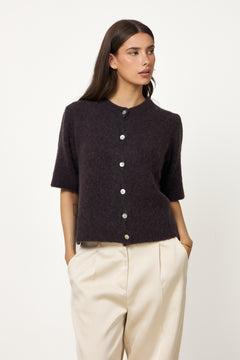 Kae Ss Knit Cardigan - Chocolate