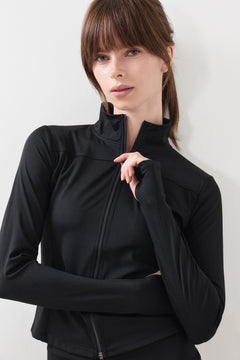 Nolana Zip Blouse - Black