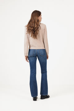 Clara Cashmere Knit Cardigan - Sand Melange