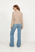 Clara Cashmere Knit Cardigan - Sand Melange