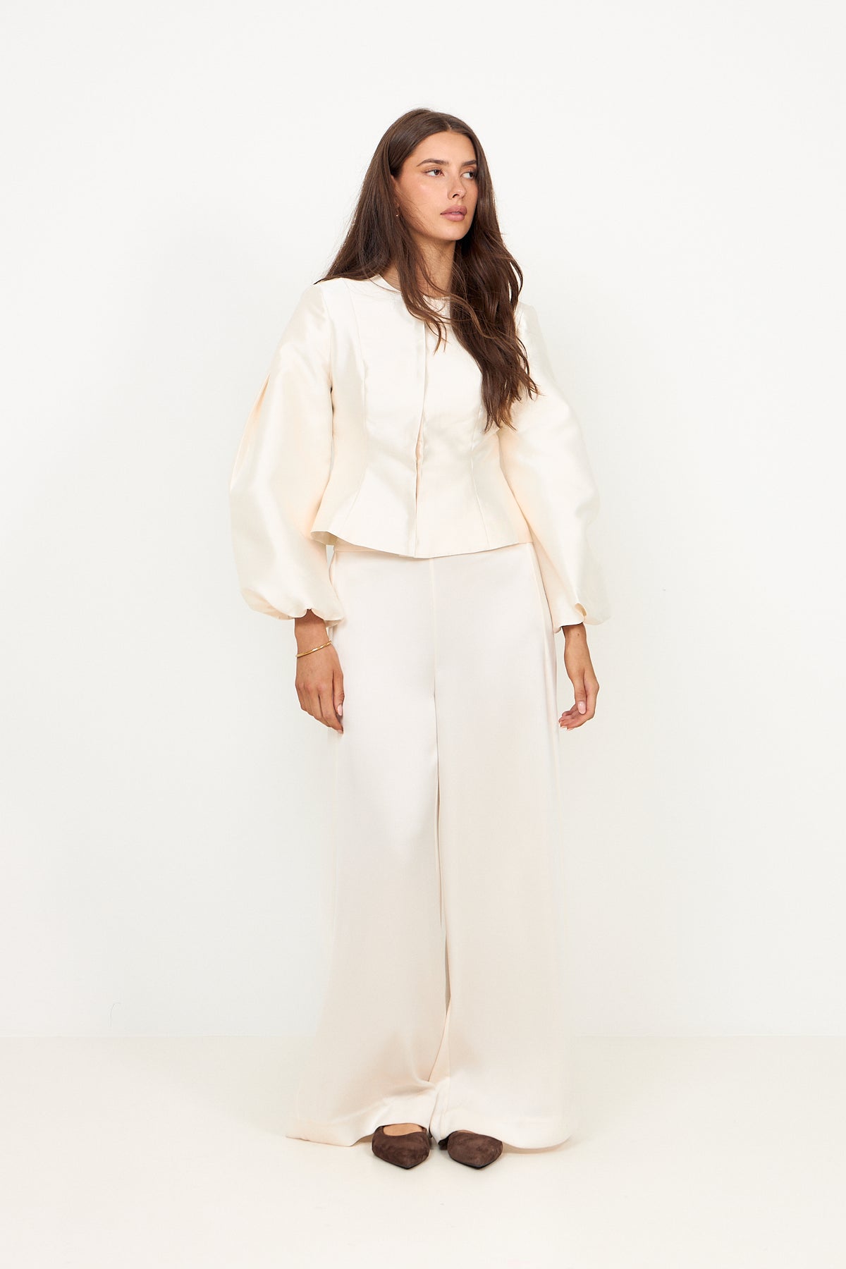 Vendela Balloon Sleeve Blus - Ivory