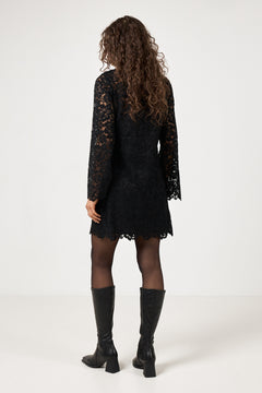Sabrina Lace Mini Dress - Black