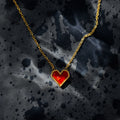Sarah - Red Heart Necklace Stainless Steel - Gold