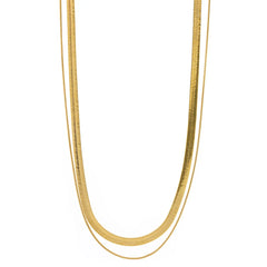 Ivy Double Snake Chain Necklace - Gold