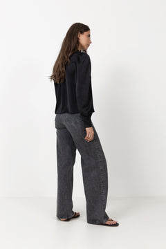 Rosslyn Heavy Sateen Blouse - Black