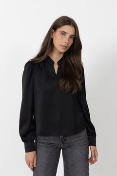 Rosslyn Heavy Sateen Blouse - Black