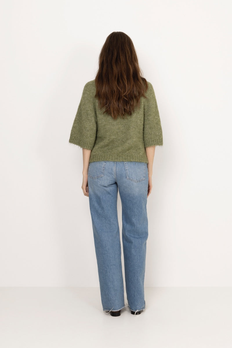 Benuta Fluffy Knit Cardigan - Dusty Green
