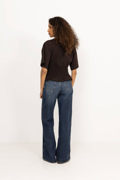 Dray Boxy Smock Tee - Dark Brown