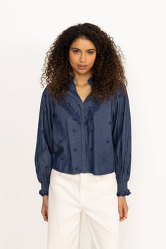 Degas Denim Blouse - Blue