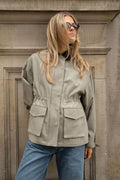 Camilla Cotton Utility Jacket - Ljusgrön