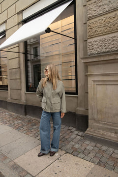 Camilla Cotton Utility Jacket - Light Green