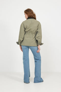 Camilla Cotton Utility Jacket - Light Green