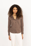 Tina Jersey Skjorta - Coffee Quartz